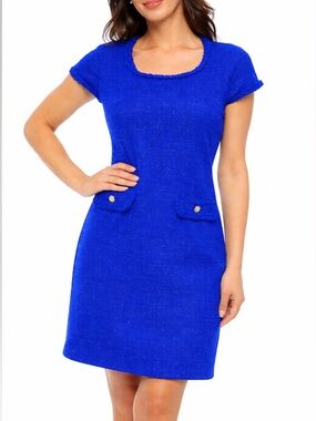 Isaac Mizrahi Boucle Minidress Royal Blue Size S
